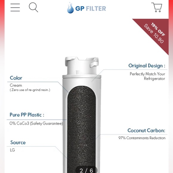 GlacialPure Replacement For Frigidaire EPTWFU01 Water Filter - 3 Pack - Picture 2 of 5